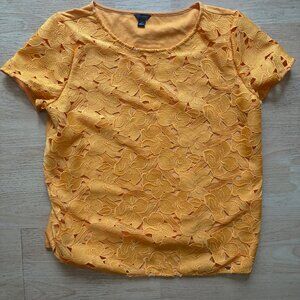 Ann Taylor Orange Lace Blouse